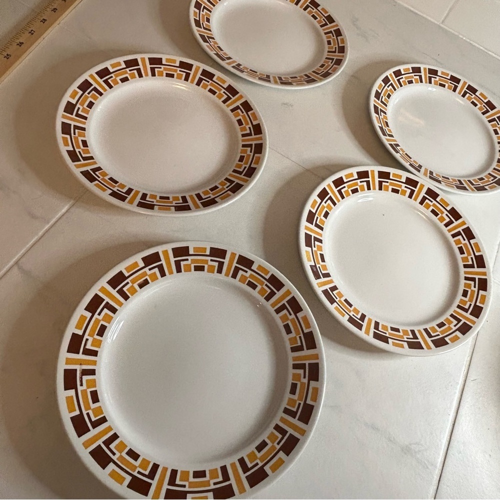 Richard Ginori Geometric Patterned Dinner Plates - Set of 5